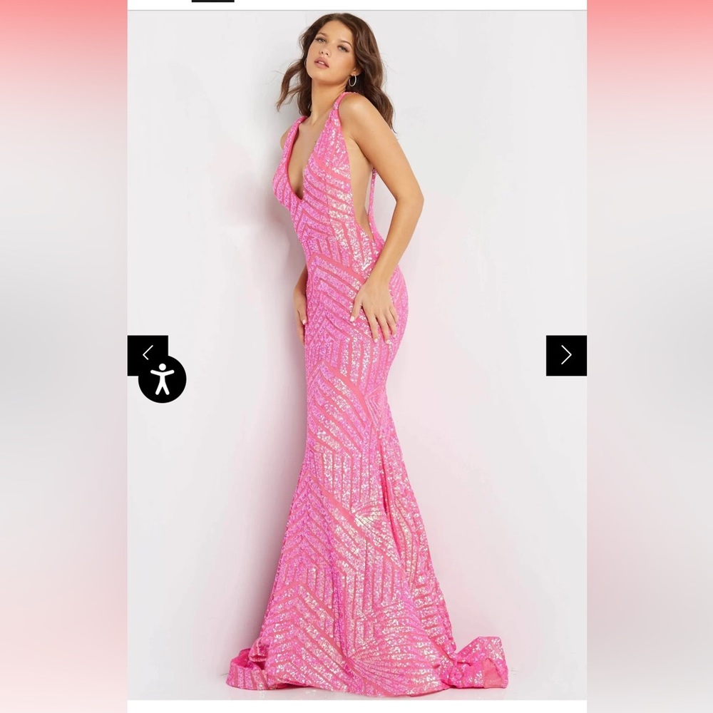 Jovani size 8 hot pink dress, style 59762 NEW